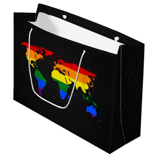 LGBT-pride wereldkaart Groot Cadeauzakje (Voorkant Gekanteld)