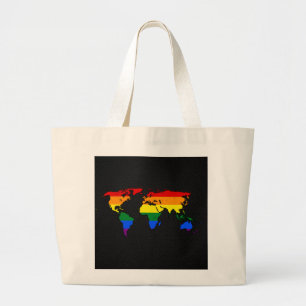 LGBT-pride wereldkaart Grote Tote Bag