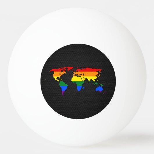 LGBT-pride wereldkaart Pingpongbal (Voorkant)