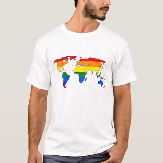 LGBT-pride wereldkaart T-Shirt (Voorkant)