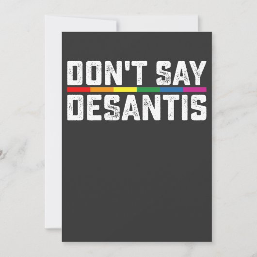LGBT Pride Zeg niet tegen Desantis Lesbian Kaart (Voorkant)