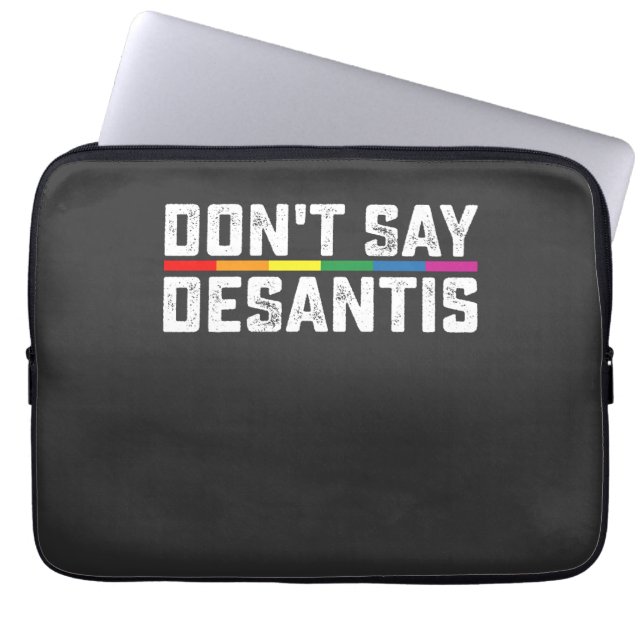 LGBT Pride Zeg niet tegen Desantis Lesbian Laptop Sleeve (Voorkant)