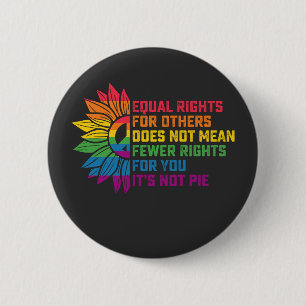 LGBT Pride Zonnebloem Gelijke Rechten Voor Anderen Ronde Button 5,7 Cm