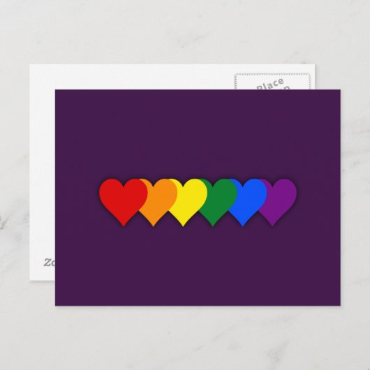 LGBT-prideharten Briefkaart (Voorkant / Achterkant)