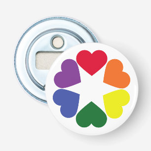 LGBT-prideharten Button Flesopener