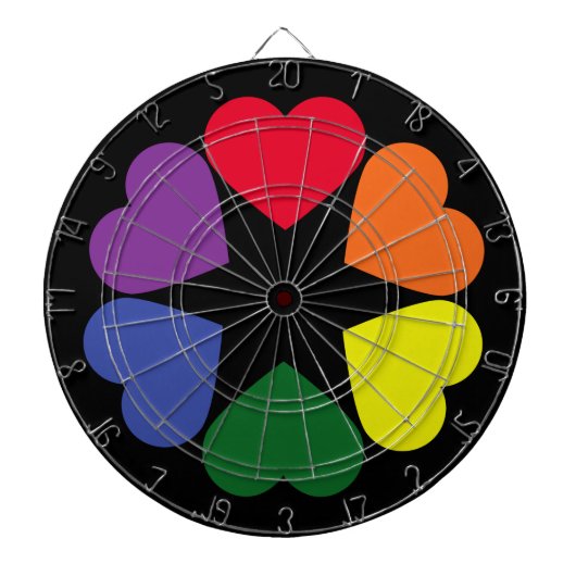 LGBT-prideharten Dartbord (Voorkant)