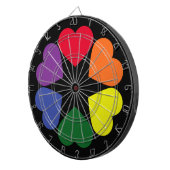 LGBT-prideharten Dartbord (Voorkant Rechts)