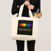 LGBT-prideharten Grote Tote Bag (Voorkant (product))