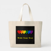 LGBT-prideharten Grote Tote Bag (Achterkant)