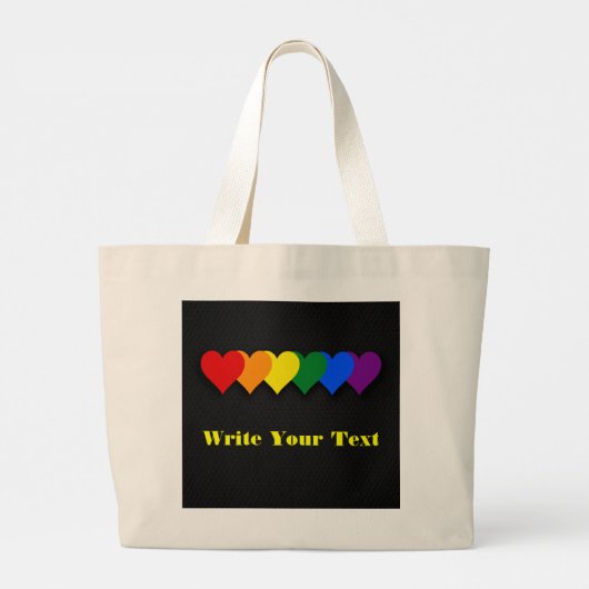 LGBT-prideharten Grote Tote Bag (Achterkant)
