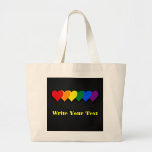 LGBT-prideharten Grote Tote Bag