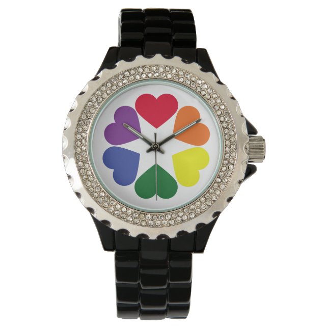 LGBT-prideharten Horloge (Voorkant)