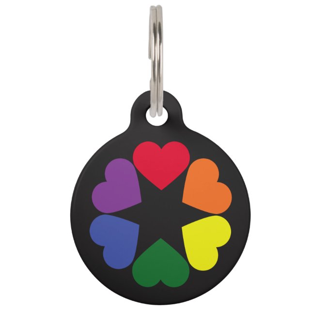 LGBT-prideharten Huisdierpenning (Voorkant)