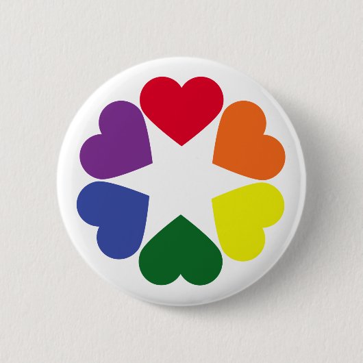 LGBT-prideharten Ronde Button 5,7 Cm (Voorkant)