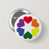 LGBT-prideharten Ronde Button 5,7 Cm (Voorkant /achterkant)