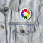 LGBT-prideharten Ronde Button 5,7 Cm (In situ)