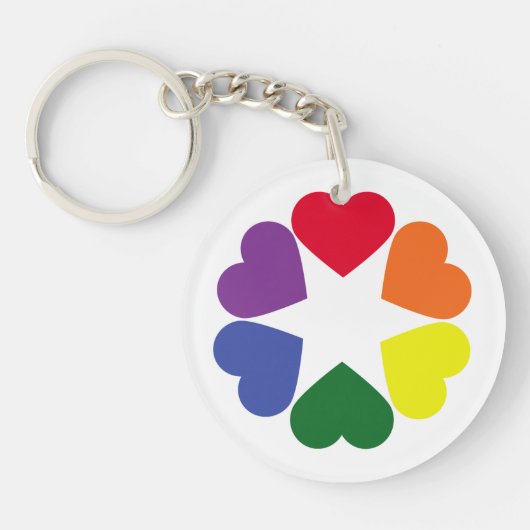 LGBT-prideharten Sleutelhanger (Voorkant)