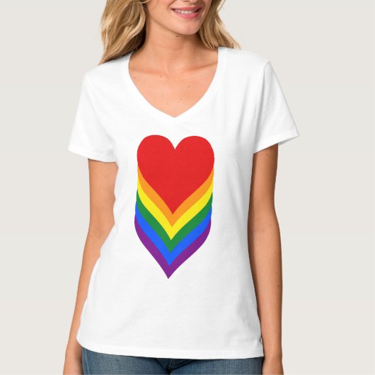 LGBT-prideharten T-Shirt (Voorkant)
