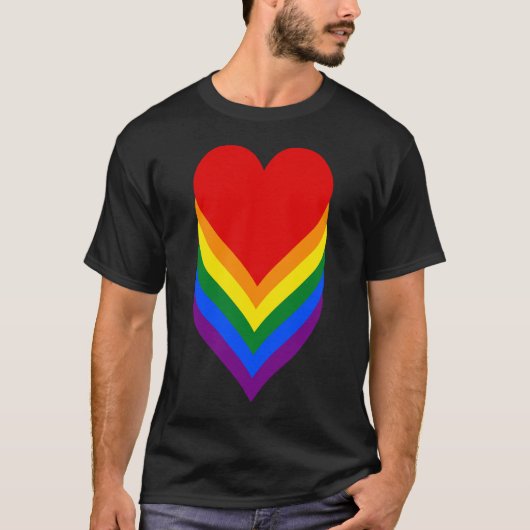 LGBT-prideharten T-Shirt (Voorkant)