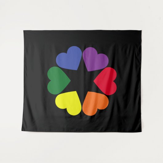 LGBT-prideharten Wandkleed (Voorkant (horizontaal))