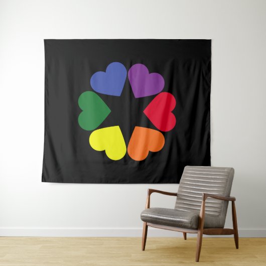 LGBT-prideharten Wandkleed (In Situ (horizontaal))