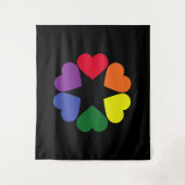 LGBT-prideharten Wandkleed (Voorkant)
