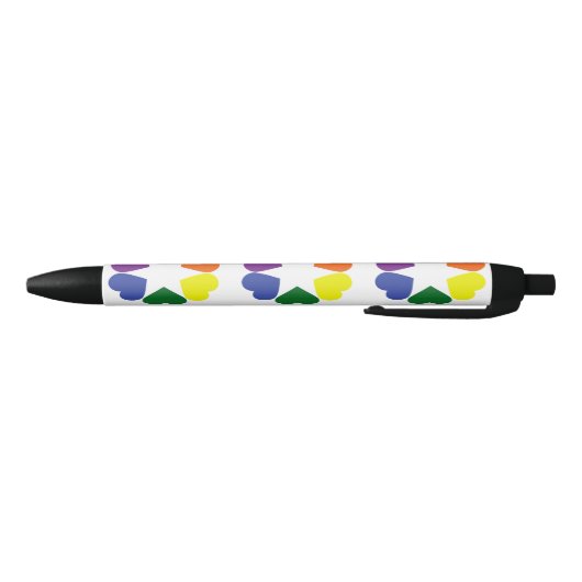 LGBT-prideharten Zwarte Inkt Pen (Bodem)