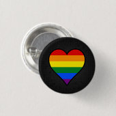 LGBT-prideharten zwarte knop Ronde Button 3,2 Cm (Voorkant /achterkant)