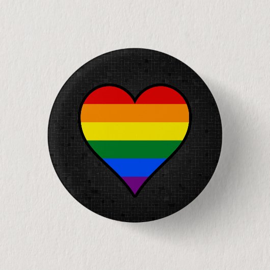 LGBT-prideharten zwarte knop Ronde Button 3,2 Cm (Voorkant)