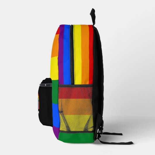 LGBT-pridevlag en regenboog met aangepaste tekst Bedrukte Rugzak (Rechts)