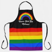 LGBT-pridevlag en regenboog met aangepaste tekst Schort (Voorkant)