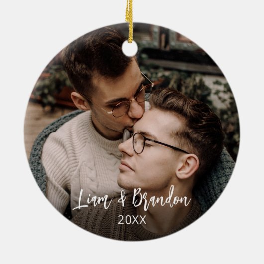 LGBT Progress Pride Rainbow Gepersonaliseerde Kers Keramisch Ornament (Achterkant)