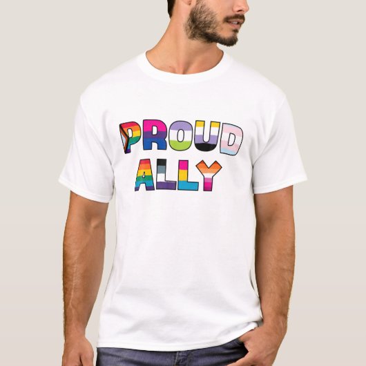 LGBT Proud Ally Pride Ally Pride LGBT Ally Rainbow T-shirt (Voorkant)