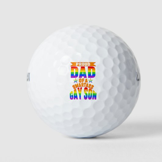 Lgbt proud pa van een Smartass Gay zoon Golfballen (Voorkant)