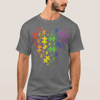 LGBT Puzzle Heart Costume Autism Awareness Gay Pri T-shirt
