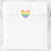 LGBT-Q Dog Paw Print Gay Pride Rainbow Heart Manne Vierkante Sticker (Tas)