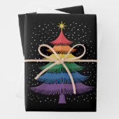 LGBT-Q Pride Christmas Tree Pajama Rainbow Flag Inpakpapier Vel (In situ)
