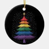 LGBT-Q Pride Christmas Tree Pajama Rainbow Flag Keramisch Ornament (Voorkant)