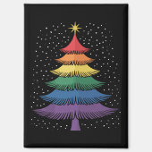 LGBT-Q Pride Christmas Tree Pajama Rainbow Flag Magneet (Voorkant)