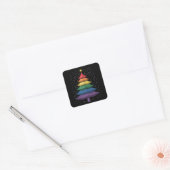 LGBT-Q Pride Christmas Tree Pajama Rainbow Flag Vierkante Sticker (Envelop)