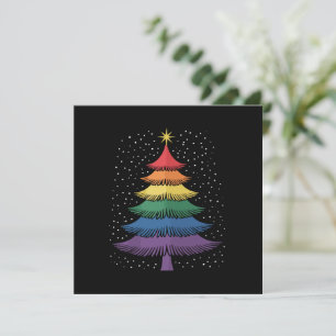 LGBT-Q Pride Kerstboom Pyjama Regenboogvlag Feestdagenkaart