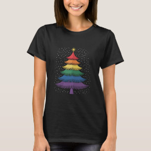 LGBT-Q Pride Kerstboom Pyjama Regenboogvlag T-shirt