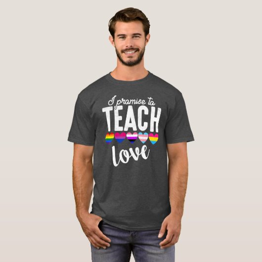 LGBT Q Pride Love Proud T-shirt (Voorkant volledig)