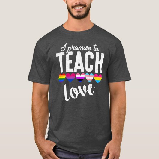 LGBT Q Pride Love Proud T-shirt (Voorkant)