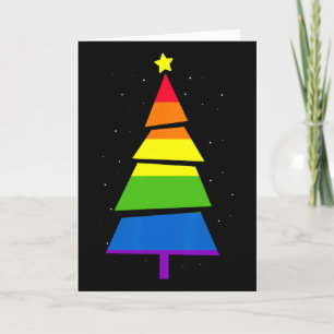Lgbt-q Pride Regenboog Vlag Gay Kerstboom Kerstmis Kaart