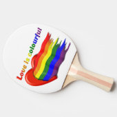 LGBT rainbow 2 - Love table tennis racket Tafeltennisbatje (Zijkant)