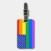 LGBT Rainbow American Flag Bagagelabel (Voorkant verticaal)