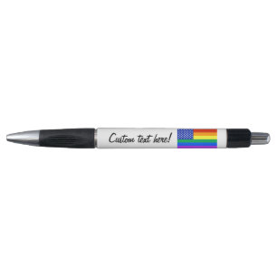 LGBT Rainbow American Flag Pen