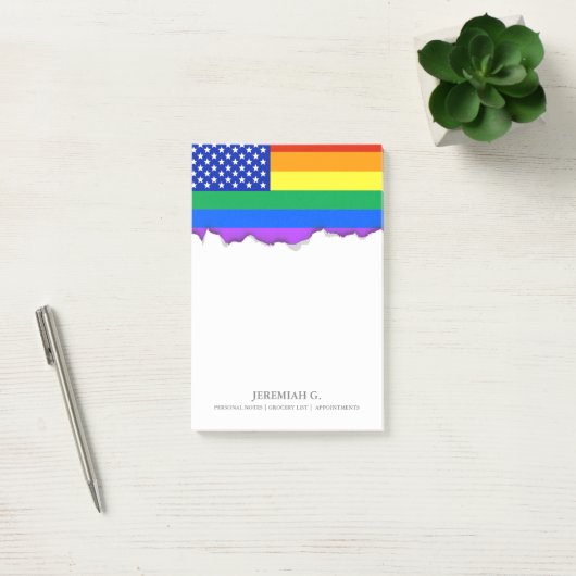 LGBT Rainbow American Flag Post-it® Notes (Kantoor)