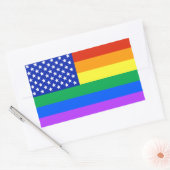 LGBT Rainbow American Flag Rechthoekige Sticker (Envelop)
